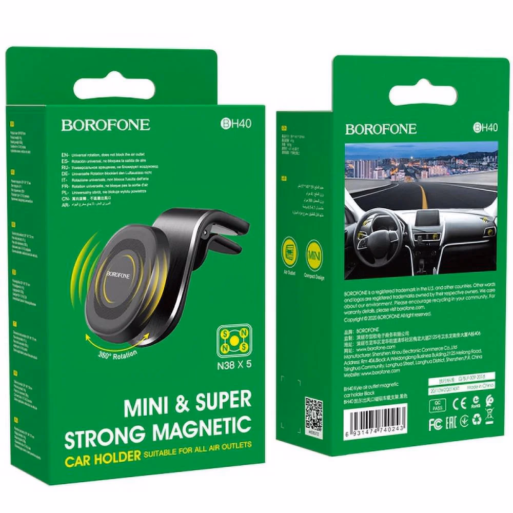 Borophone BH40 - Magnetic Car Mount w/ Clamp (Air Vent)