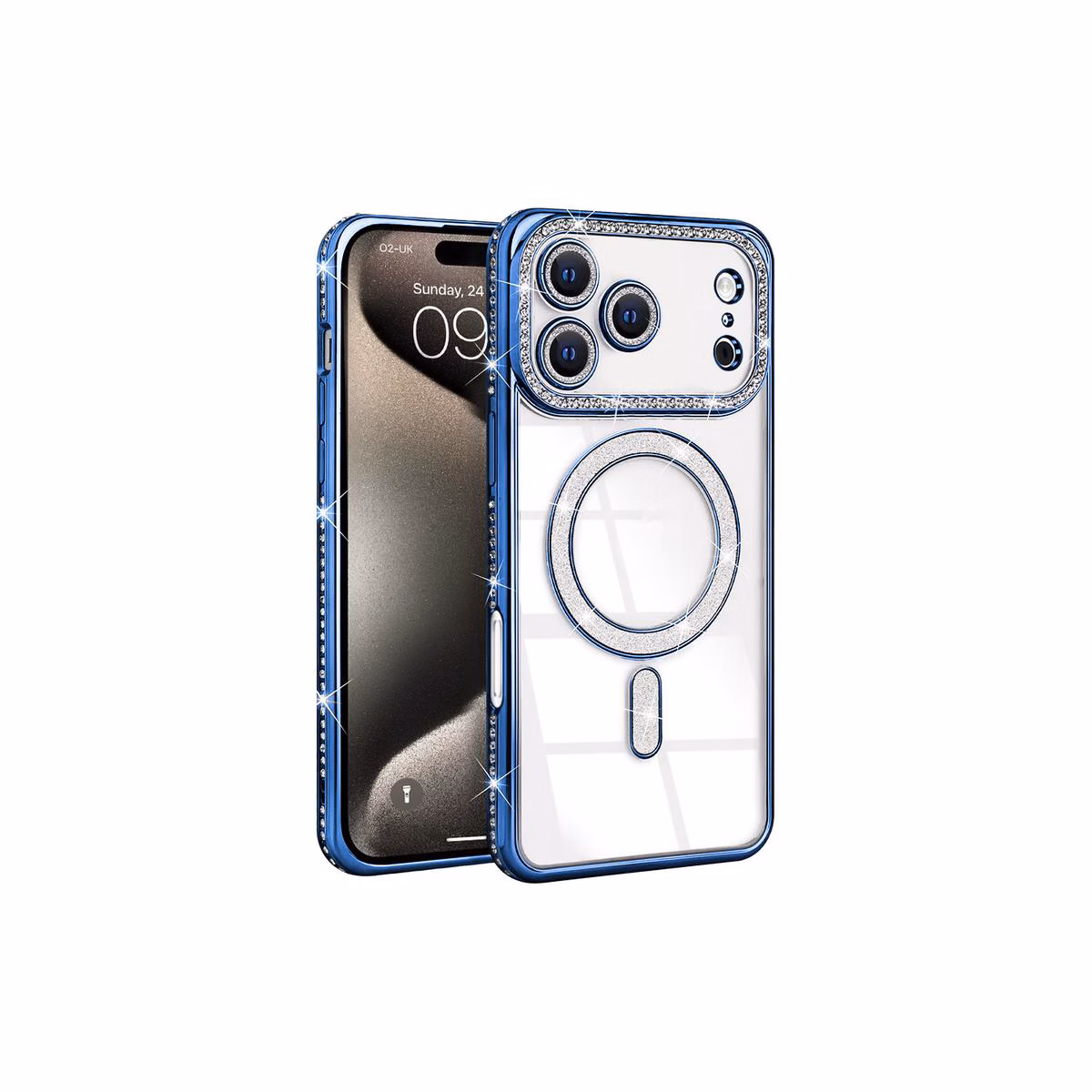 iPhone 17 Pro Max - Bling Magsafe + Lens Protection - Blue