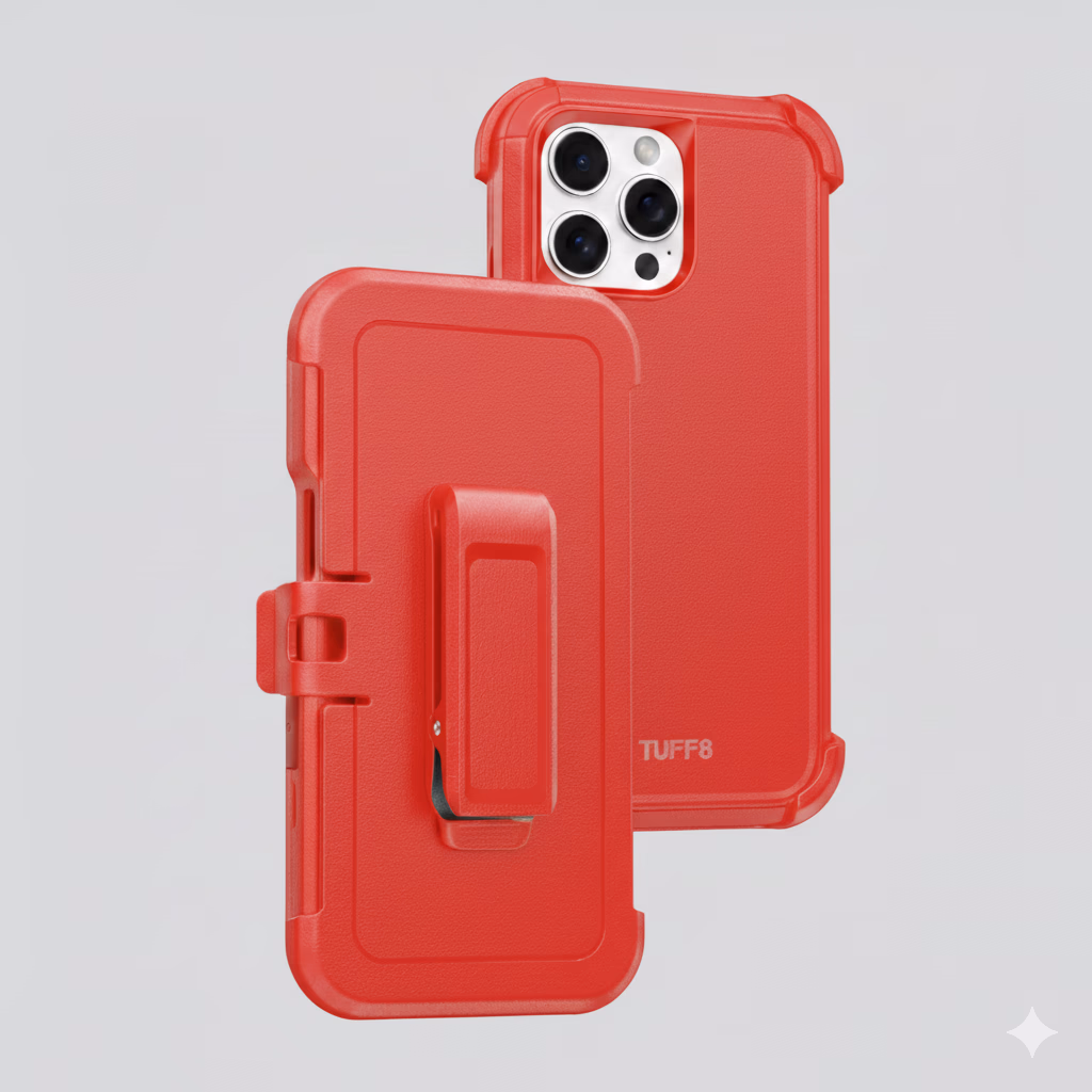 iPhone 16 Pro - Defense Pro w/ Clip - Red