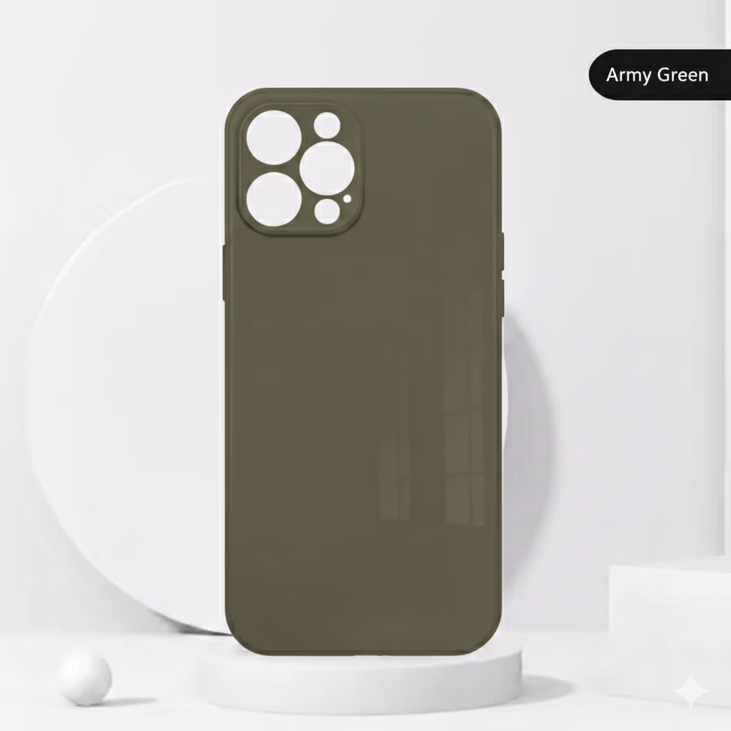 iPhone 14 - Apple Glass Case With Lens - Army Green