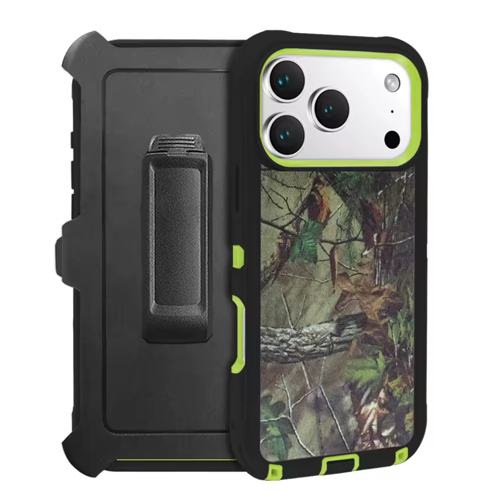 iPhone 17 Pro - Defense Pro w/Clip - Black/Green Camo