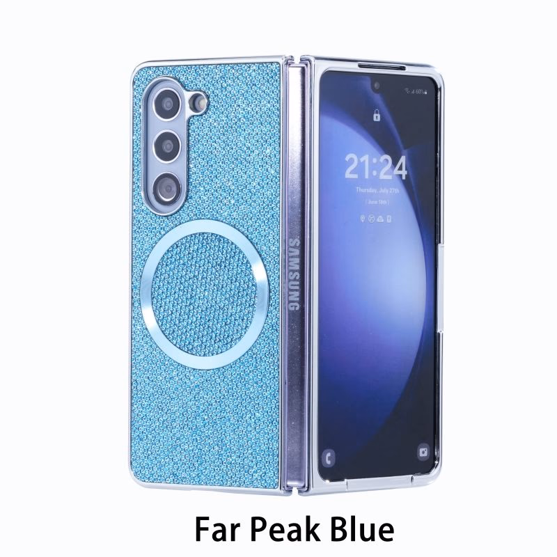 Samsung Z-Fold 5 - Glitter 2-Piece Case -  Blue
