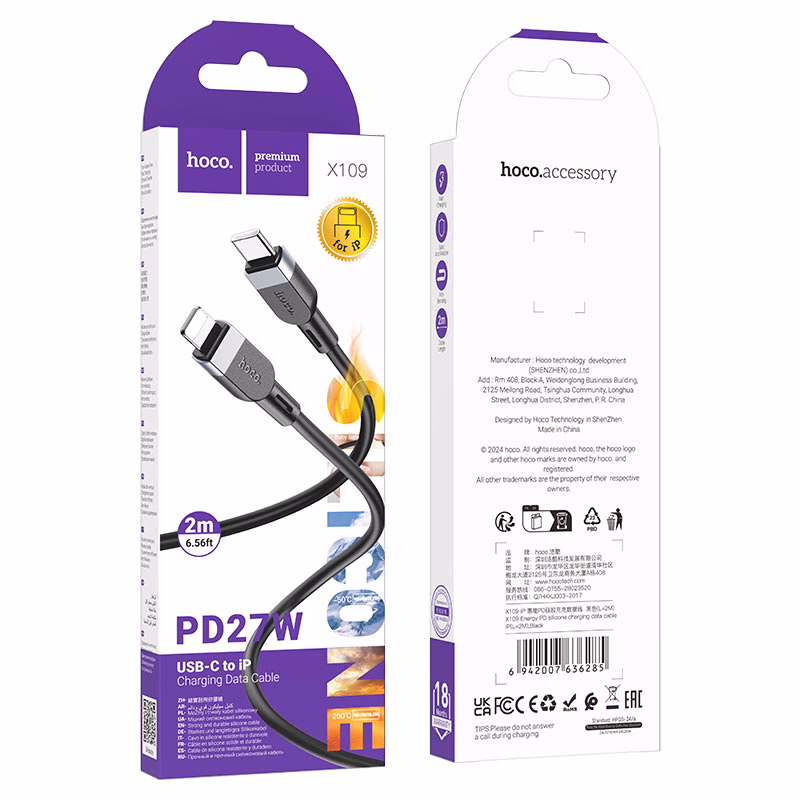 HOCO - X109 - 10FT Lightning to USB-C - Black